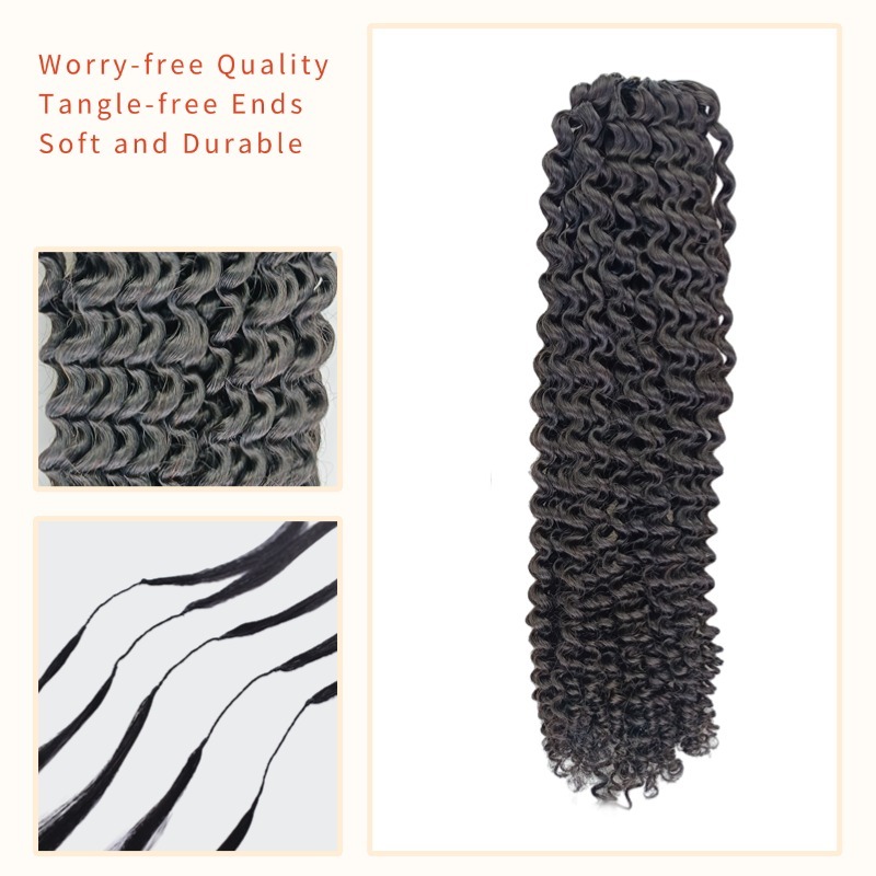 Crochet Braids - #1B Kinky Curly Human Crochet Hair