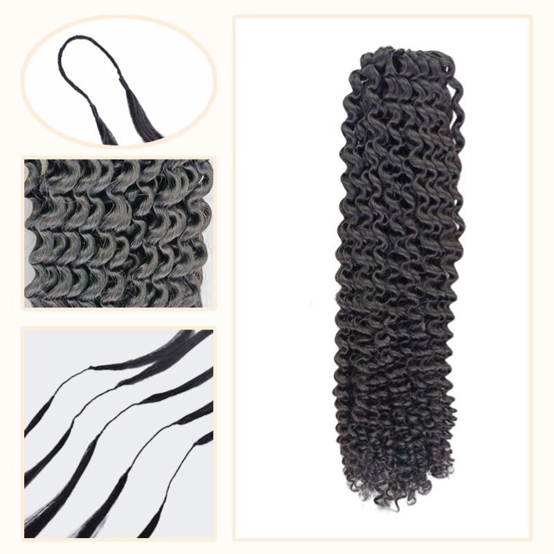 Crochet Braids - #1B Kinky Curly Human Crochet Hair