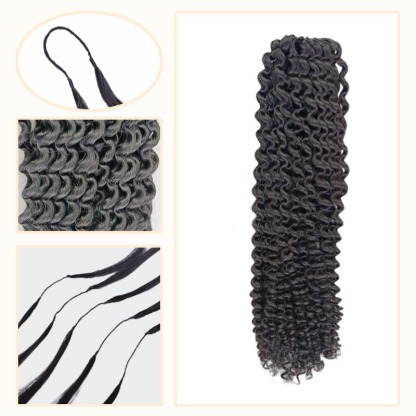 Crochet Braids - #1B Kinky Curly Human Crochet Hair
