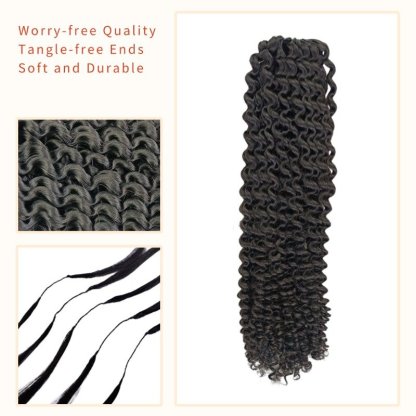 Crochet Hair Extensions - #1B Kinky Curly Human Hair