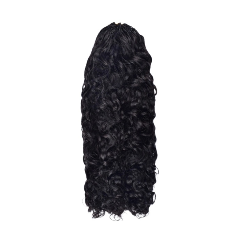 Crochet Hair Extensions - #1B Burmese Curly Human Hair