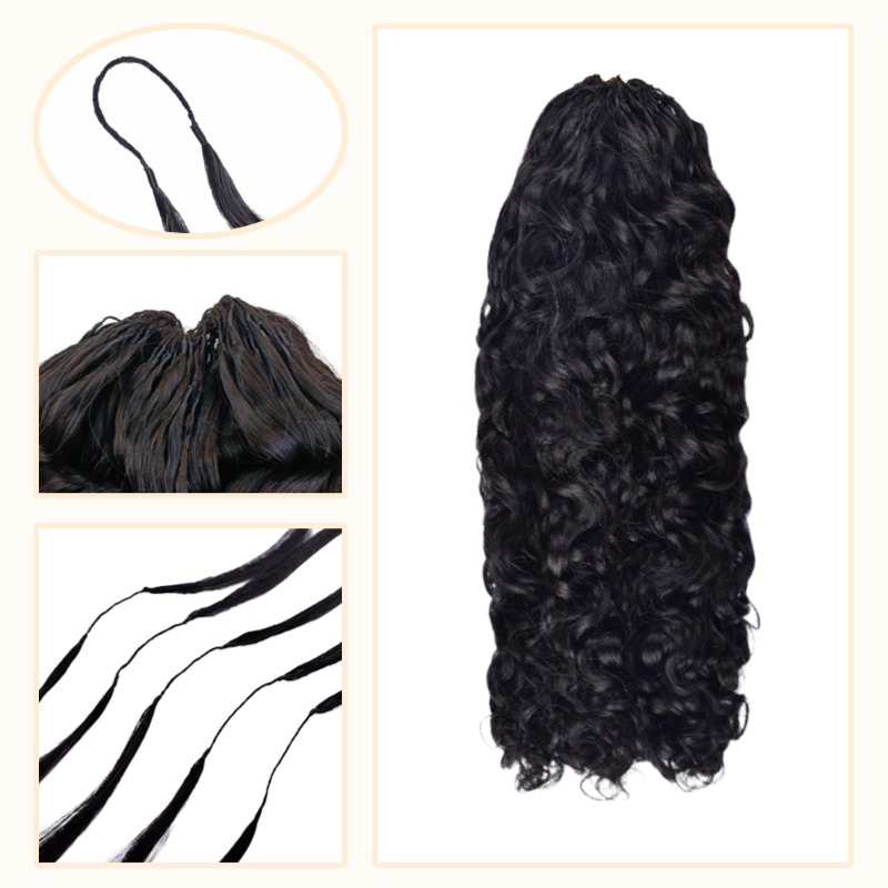 Crochet Braids - #1B Burmese Curly Human Crochet Hair