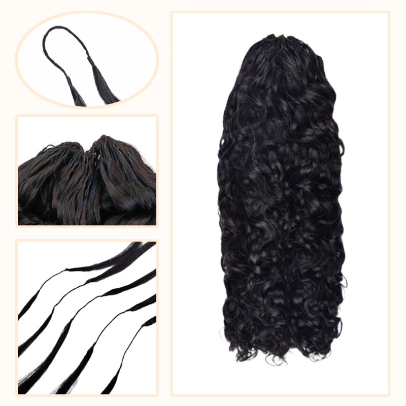 Crochet Braids - #1B Burmese Curly Human Crochet Hair