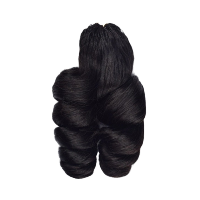 Crochet Hair Extensions - #1B Loose Wave Human Hair
