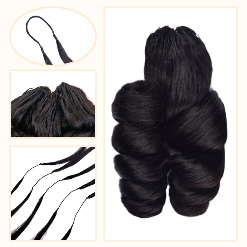 Crochet Braids - #1B Loose Wave Human Crochet Hair