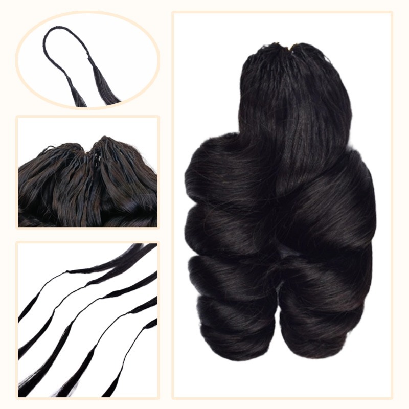 Crochet Braids - #1B Loose Wave Human Crochet Hair