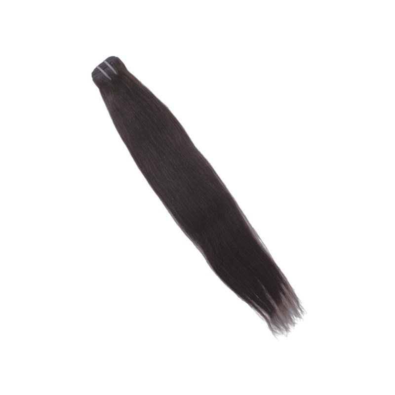 Sew In Hair Extensions - #1B Yaki Straight Human Hair