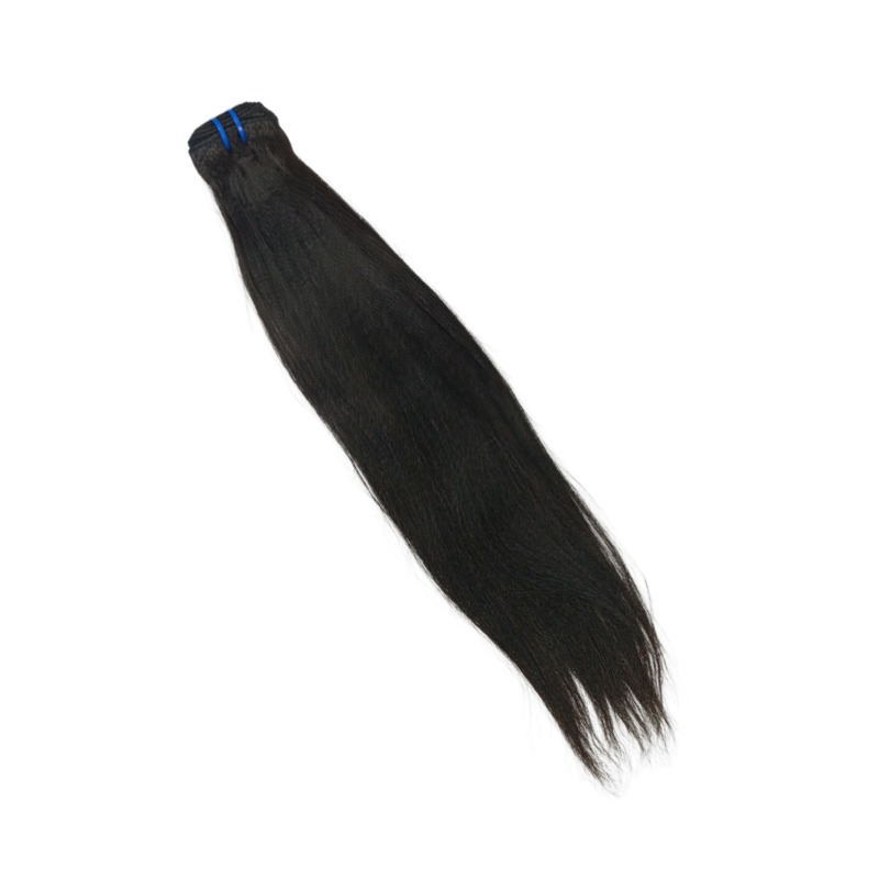 Sew In Hair Extensions - #1B Yaki Straight Human Hair