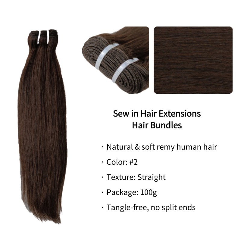 Sew In Hair Extensions - #2 Straight Human Hair