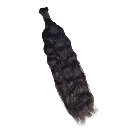 Wet and Wavy Bulk Human Hair - #1B Black Braiding Hair