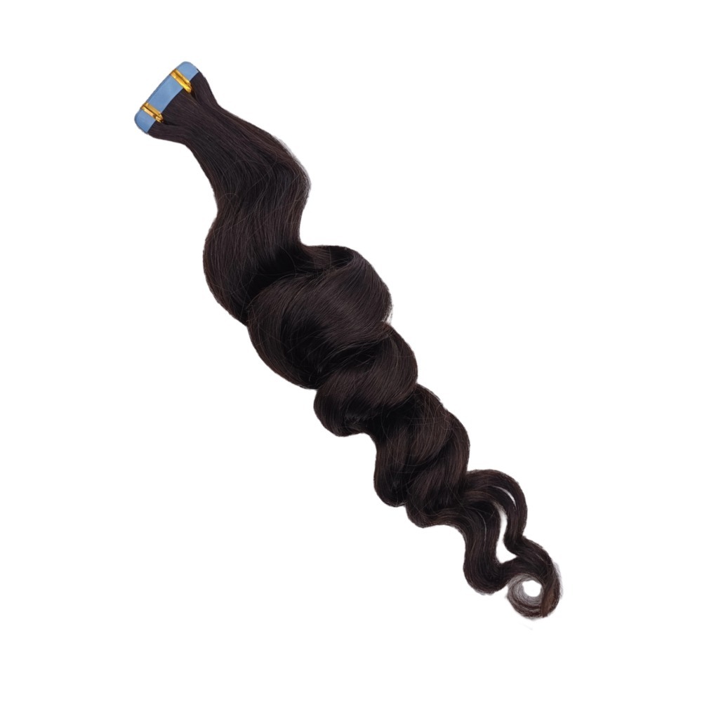 Tape In Hair Extensions - #1B Loose Deep Wave Human Hair