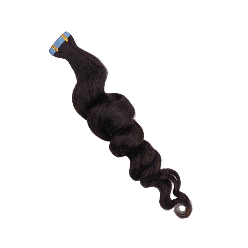 Tape In Hair Extensions - #1B Loose Deep Wave Human Hair