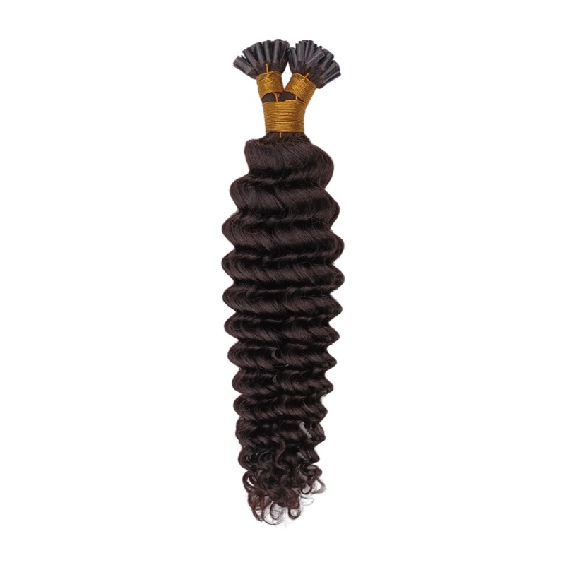 U-Tip Hair Extensions - #1B Deep Wave Human Hair