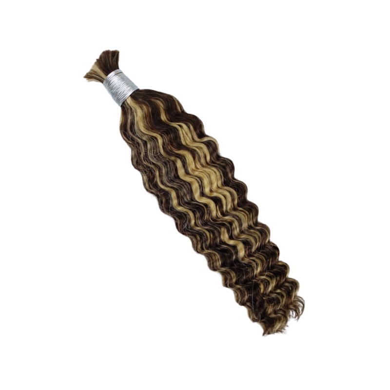 Deep Wave Bulk Human Hair - #P4/613 Braiding Hair