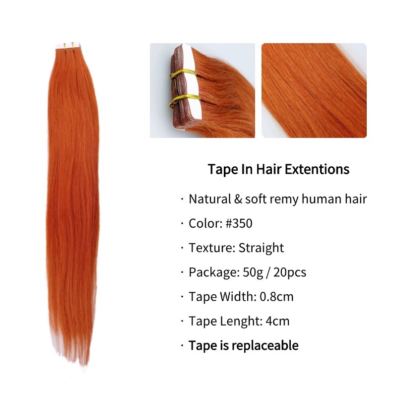 Tape In Hair Extensions - #350 Straight Human Hair