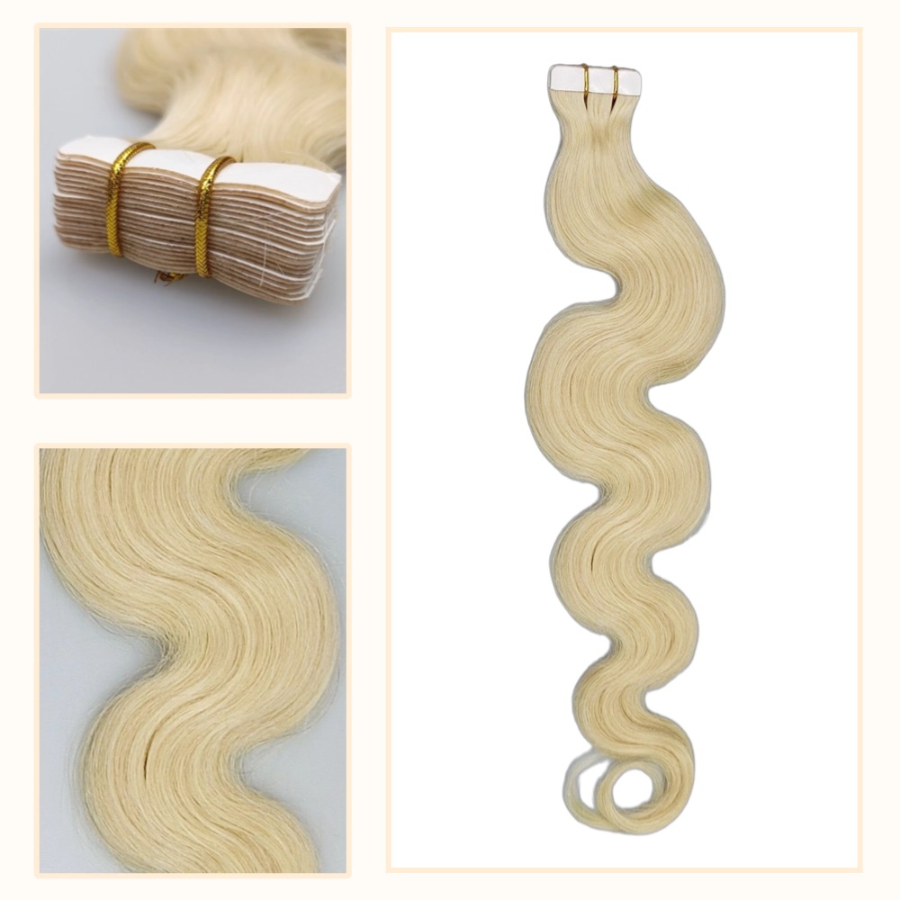 Tape In Hair Extensions - #613 Body Wave Human Hair