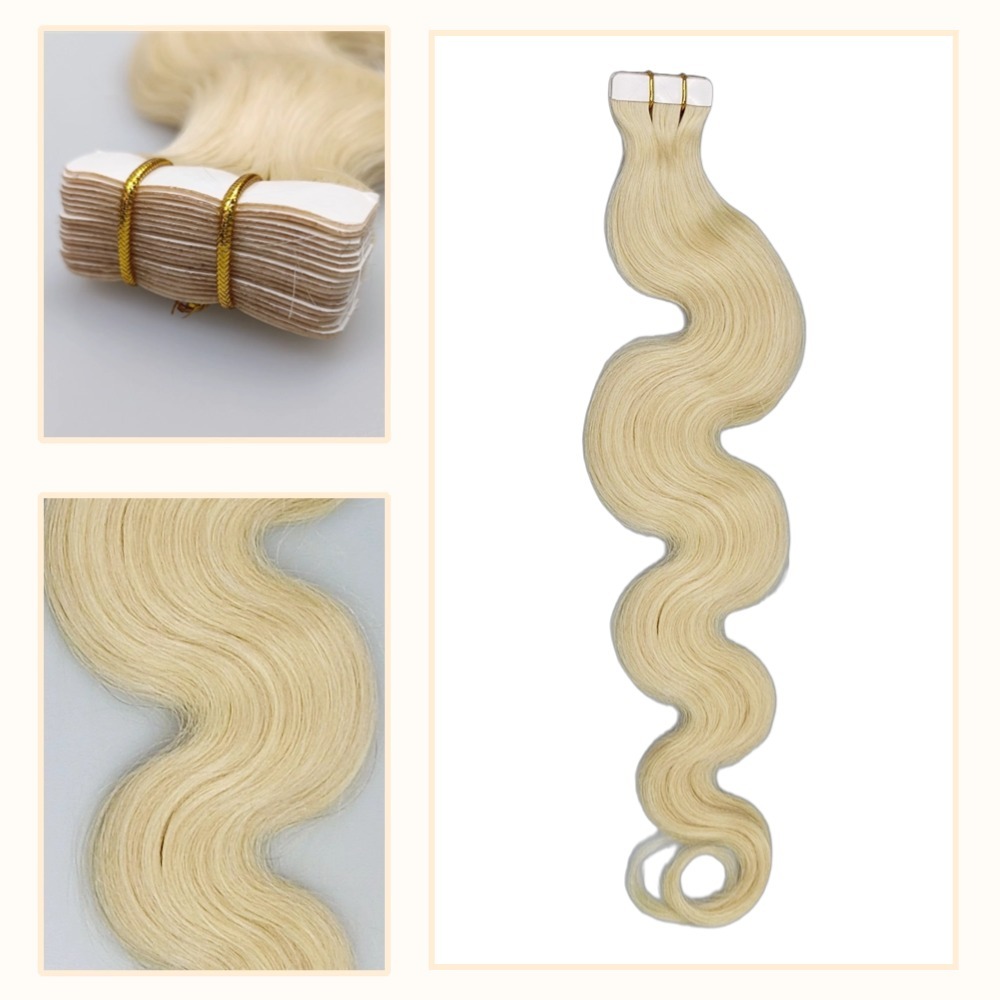 Tape In Hair Extensions - #613 Body Wave Human Hair