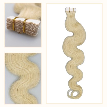 Tape In Hair Extensions - #613 Body Wave Human Hair