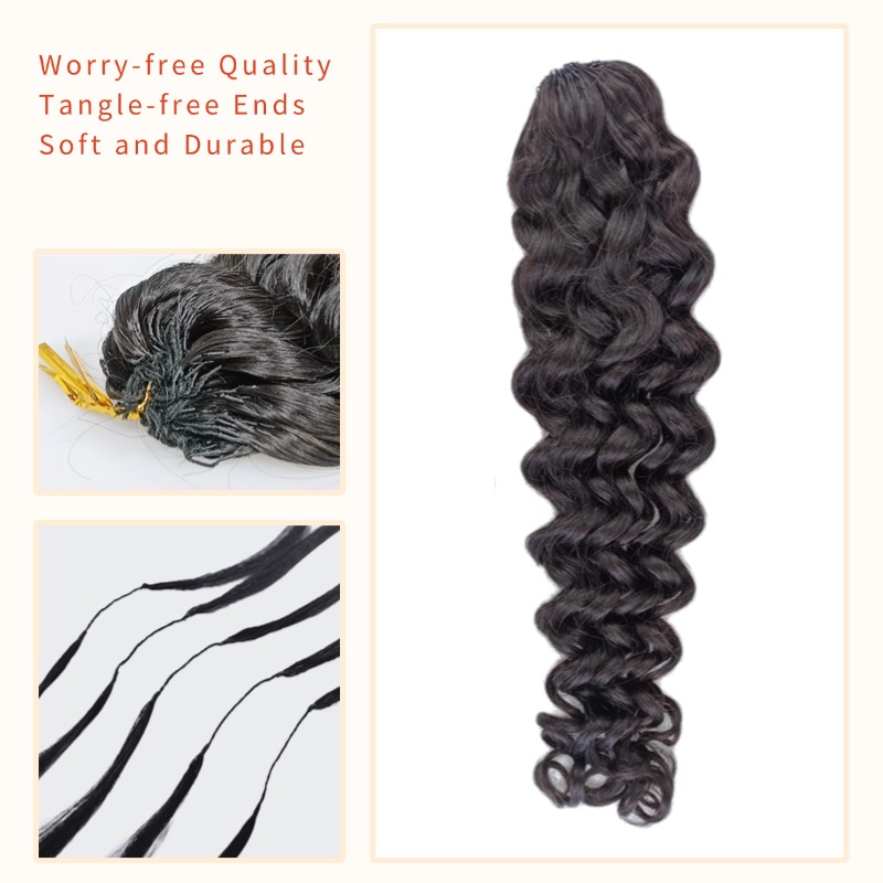 Crochet Braids - #1B Italian Curly Human Crochet Hair