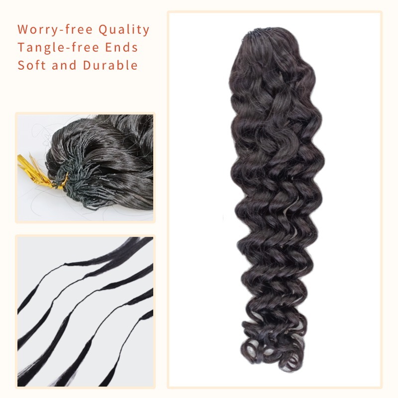 Crochet Braids - #1B Italian Curly Human Crochet Hair