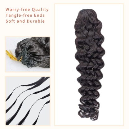 Crochet Braids - #1B Italian Curly Human Crochet Hair