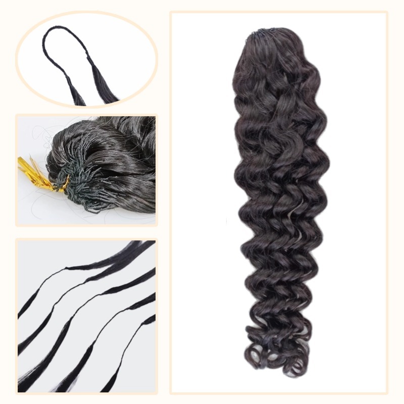 Crochet Braids - #1B Italian Curly Human Crochet Hair