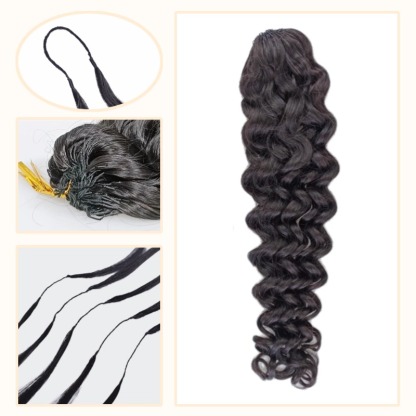 Crochet Braids - #1B Italian Curly Human Crochet Hair