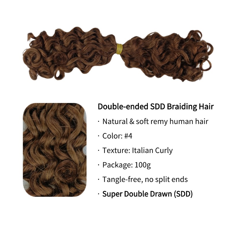 Double-ended Human Braiding Hair - #4 Italian Curly Hair