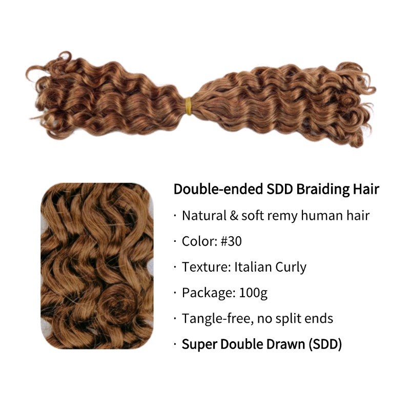 Double-ended Human Braiding Hair - #30 Italian Curly Hair