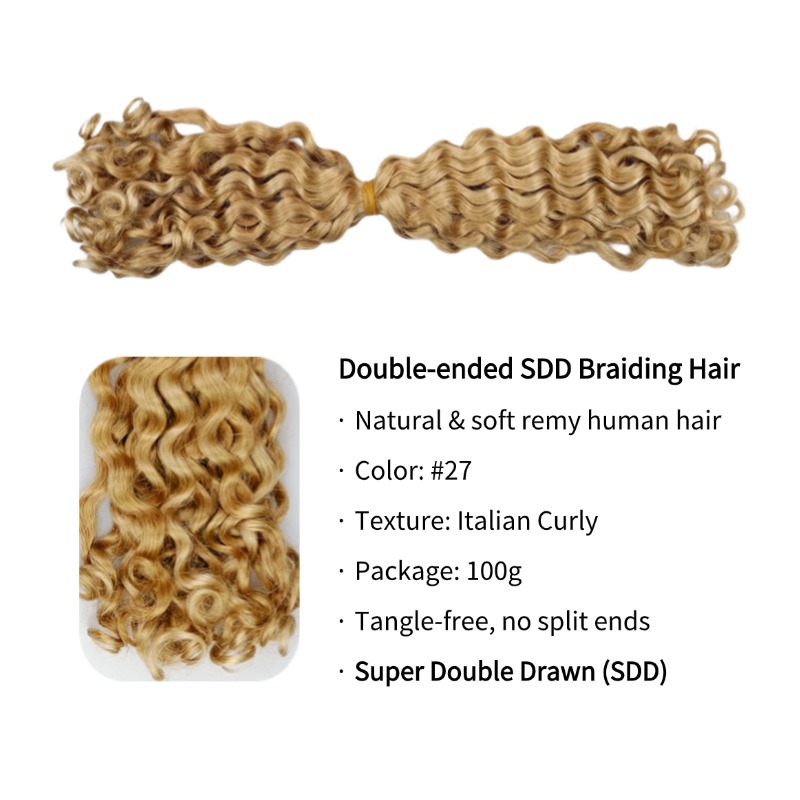 Double-ended Human Braiding Hair - #27 Italian Curly Hair