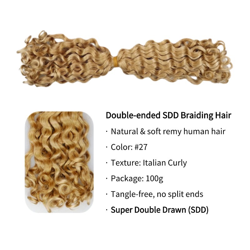 Double-ended Human Braiding Hair - #27 Italian Curly Hair