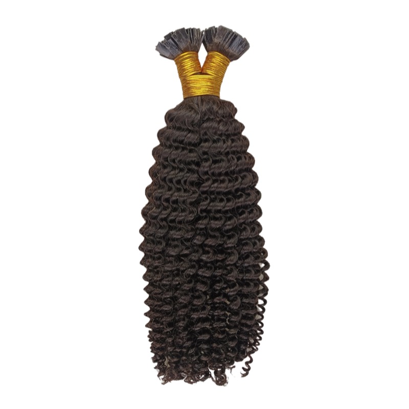K-Tip Hair Extensions - #1B Kinky Curly Human Hair