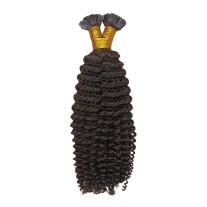 K-Tip Hair Extensions - #1B Kinky Curly Human Hair