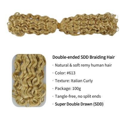 Double-ended Human Braiding Hair - #613 Italian Curly Hair