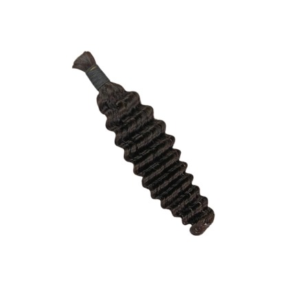 Deep Wave Bulk Human Hair - #1B Black Braiding Hair