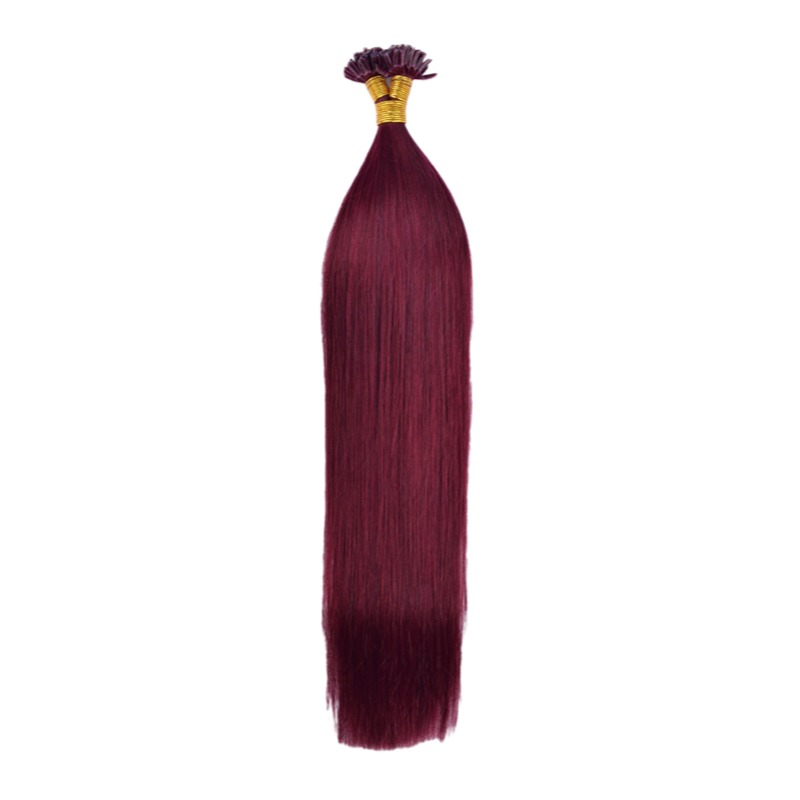 U-Tip Hair Extensions - #99J Straight Human Hair