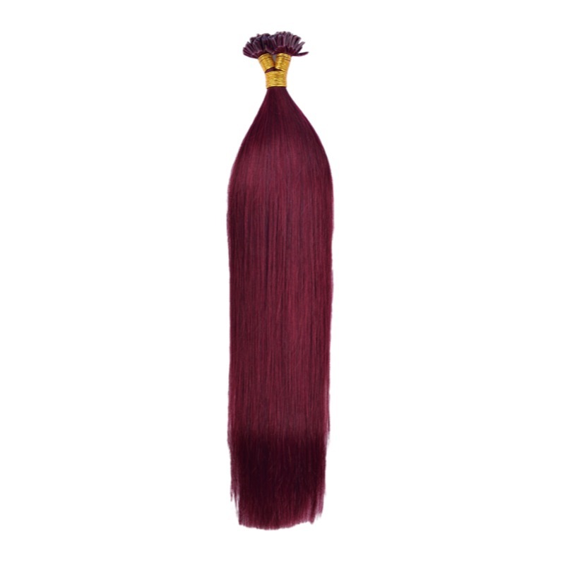 U-Tip Hair Extensions - #99J Straight Human Hair