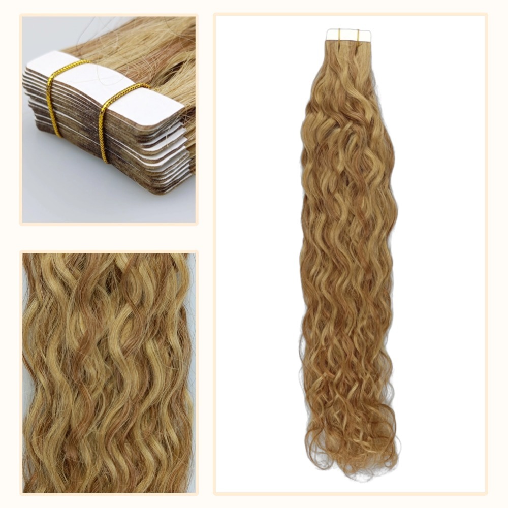 Tape In Hair Extensions - #27/30 Water Wave Human Hair