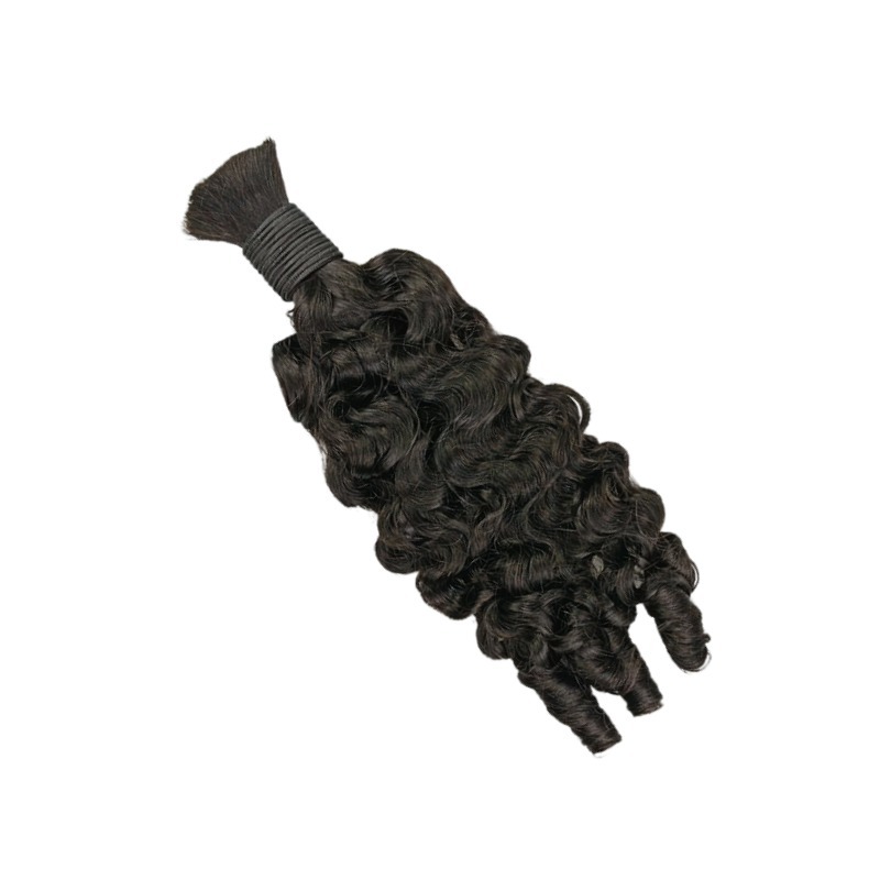 French Curly Bulk Human Hair - #1B Braiding Hair