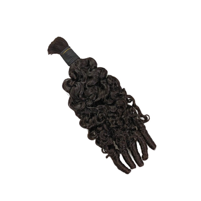 French Curly Bulk Human Hair - #1B Braiding Hair