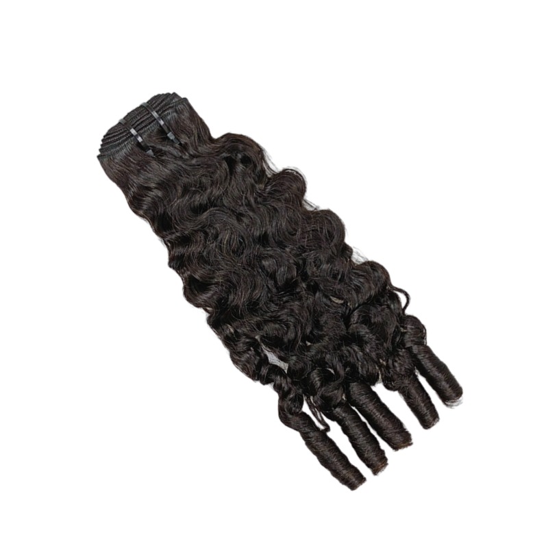 Sew In Hair Extensions - #1B French Curly Human Hair Bundles