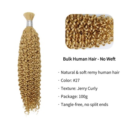 Jerry Curly Bulk Human Hair - #27 Braiding Hair