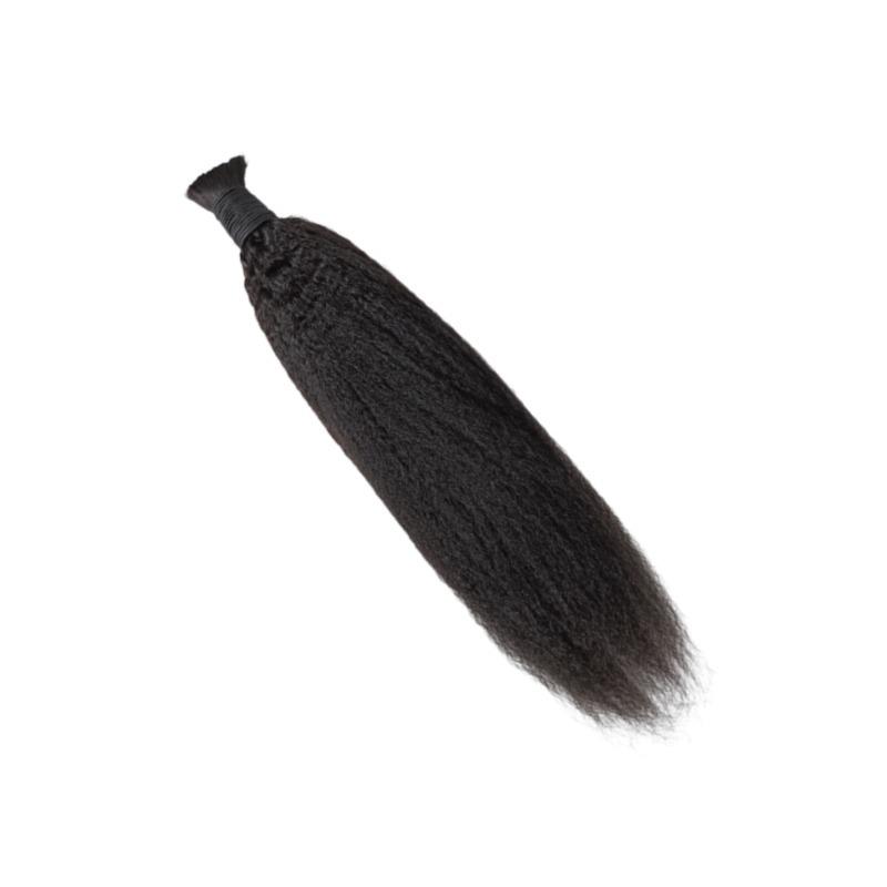 Kinky Straight Bulk Human Hair - #1B Braiding Hair
