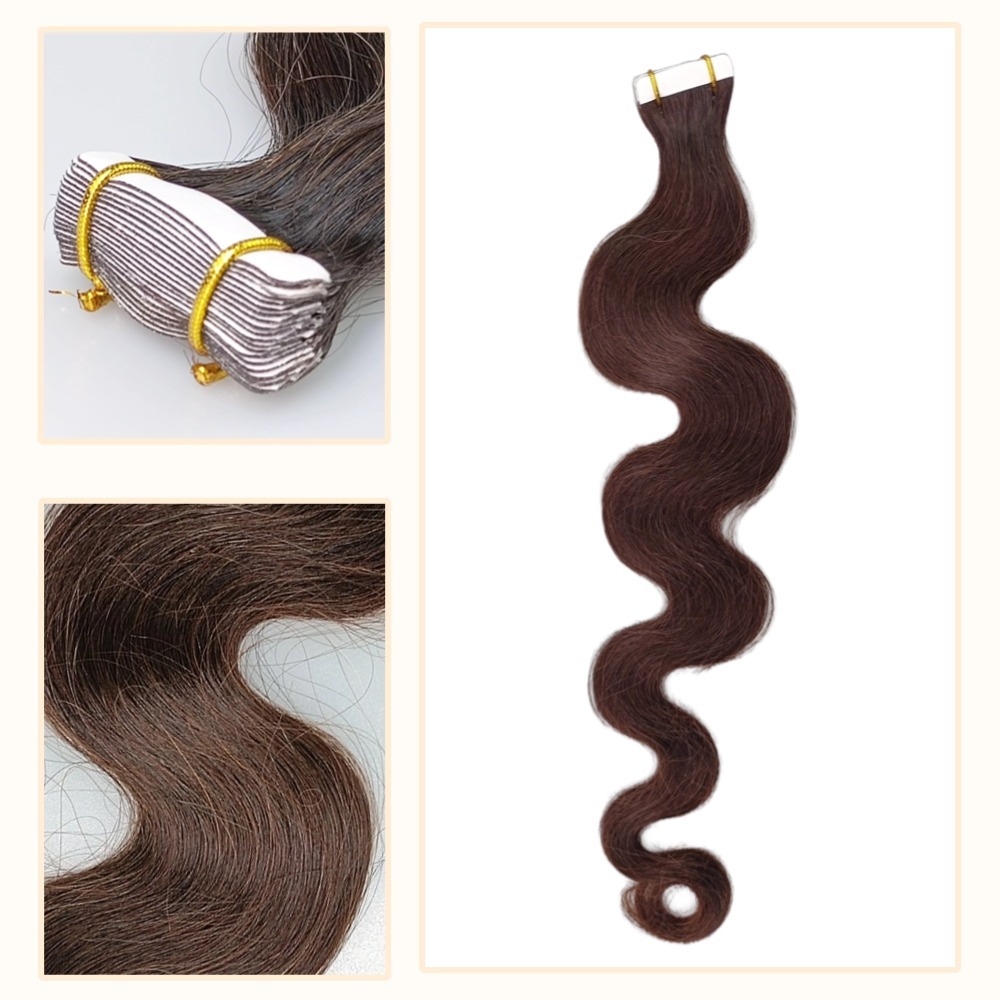 Tape In Hair Extensions - #2 Body Wave Human Hair
