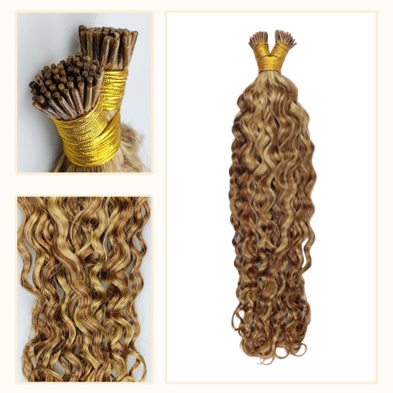 I-Tip Extensions de Cheveux - #27/30 Cheveux Humains Bouclés Italiens