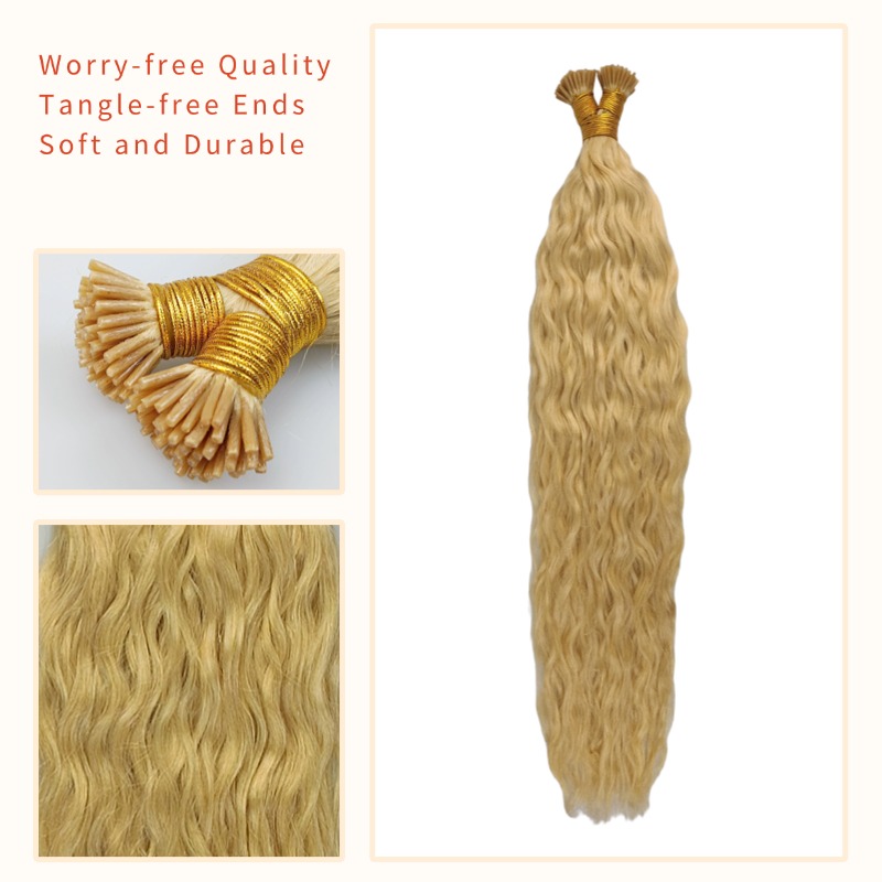I-Tip Hair Extensions - #613 Water Wave Human Hair
