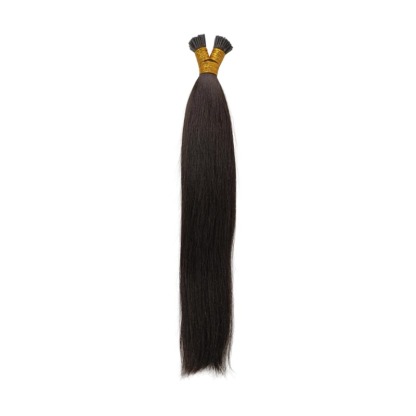 I-Tip Hair Extensions - #1B Yaki Straight Human Hair