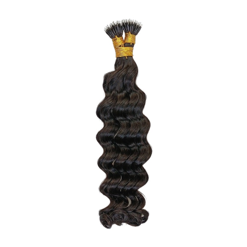 Nano Ring Hair Extensions - #1B Loose Deep Wave Human Hair