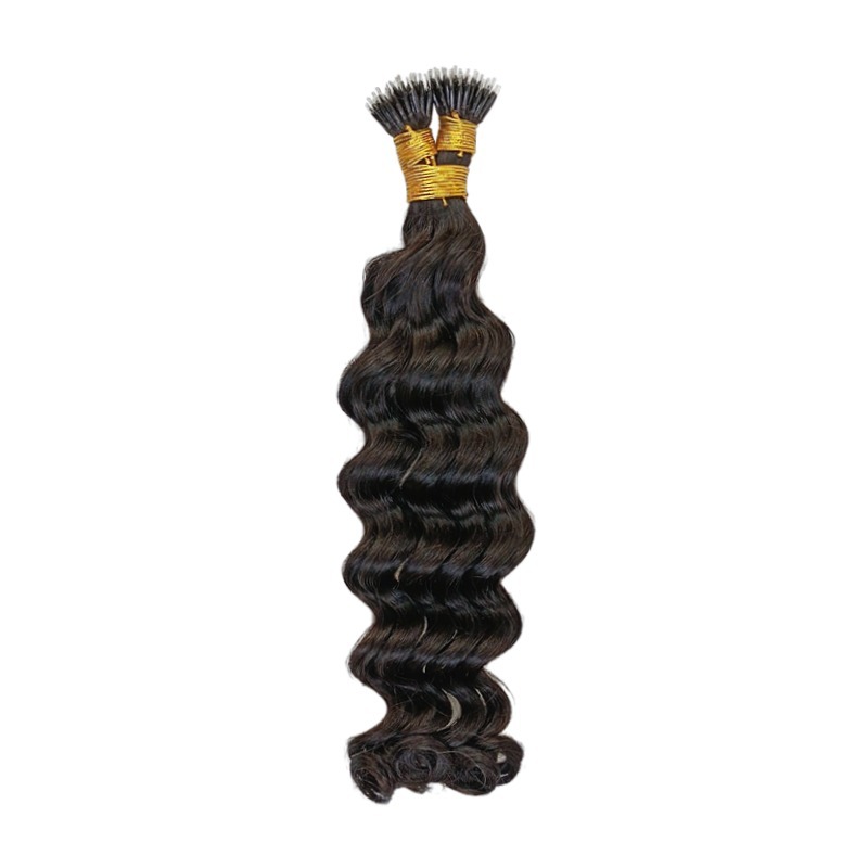 Nano Ring Hair Extensions - #1B Loose Deep Wave Human Hair