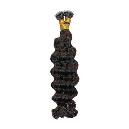 Nano Ring Hair Extensions - #1B Loose Deep Wave Human Hair